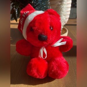 Vintage DAKIN 1991 Red Christmas Bear 8”